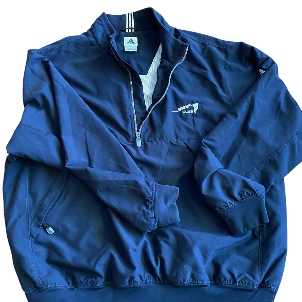 Adidas Navy Blue Pull Over Jacket - Picture 2 of 10